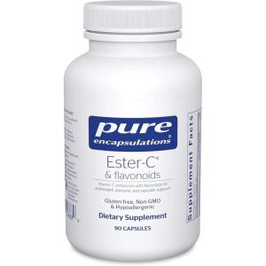 Pure Encapsulations Ester-C & Flavonoids – Vitamin C Supplement for Antioxidants – Immune & Vascular Support* with Calcium & Rutin – Gentle on Digestion – Vegan & Non-GMO – 180 Capsules(90 Count (Pack of 1))