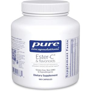 Pure Encapsulations Ester-C & Flavonoids – Vitamin C Supplement for Antioxidants – Immune & Vascular Support* with Calcium & Rutin – Gentle on Digestion – Vegan & Non-GMO – 180 Capsules(180 Count (Pack of 1))