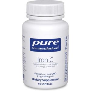 Pure Encapsulations Iron-C – 15 mg – 175 mg Vitamin C – Red Blood Cell Support* – Energy Production – Highly Bioavailable Iron Pill – Gluten Free & Vegan – 30 Capsules(60 Count (Pack of 1))