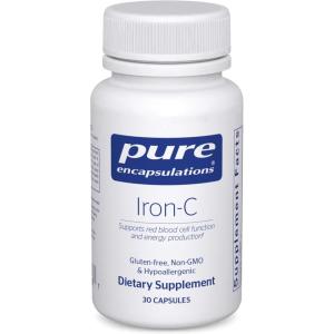 Pure Encapsulations Iron-C – 15 mg – 175 mg Vitamin C – Red Blood Cell Support* – Energy Production – Highly Bioavailable Iron Pill – Gluten Free & Vegan – 30 Capsules(30 Count (Pack of 1))