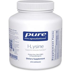 Pure Encapsulations L-Lysine – Essential Amino Acid Supplement for Immune Support & Gum, Lip Health* – with L-Lysine HCl – 90 Capsules(270 Count (Pack of 1))