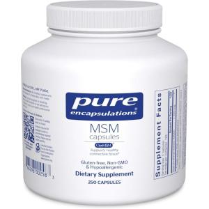 Pure Encapsulations MSM Capsules | Sulfur Supplement to Support Joints, Immune System, Connective Tissue, and Respiratory Health* | 360 Capsules(250 Count (Pack of 1))