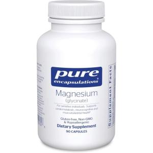 Pure Encapsulations Magnesium (Glycinate) – Supplement to Support Stress Relief, Sleep, Heart Health, Nerves, Muscles, and Metabolism* – with Magnesium Glycinate – 180 Capsules(90 Count (Pack of 1))