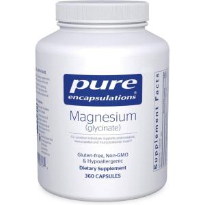 Pure Encapsulations Magnesium (Glycinate) – Supplement to Support Stress Relief, Sleep, Heart Health, Nerves, Muscles, and Metabolism* – with Magnesium Glycinate – 180 Capsules(360 Count (Pack of 1))