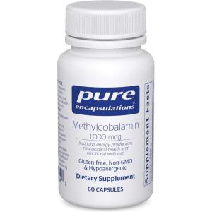 Pure Encapsulations Methylcobalamin 1,000 mcg – Vitamin B12 Supplement to Support Memory & Nerve Health – Premium Vitamin B12 Capsules – 180 Capsules(Unflavored)