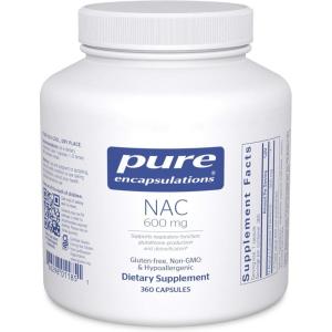 Pure Encapsulations NAC 600 mg – N-Acetyl Cysteine NAC Supplement for Lung Health & Immune Support, Liver Support & Antioxidants* – with Freeform N-Acetyl-L-Cysteine – 90 Capsules(360 Count (Pack of 1))