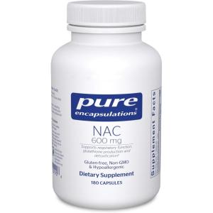 Pure Encapsulations NAC 600 mg – N-Acetyl Cysteine NAC Supplement for Lung Health & Immune Support, Liver Support & Antioxidants* – with Freeform N-Acetyl-L-Cysteine – 90 Capsules(180 Count (Pack of 1))