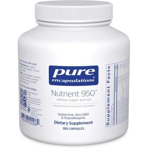 Pure Encapsulations Nutrient 950 Without Copper & Iron | Hypoallergenic Multi-Vitamin/Mineral Formula for Optimal Health | 90 Capsules(180 Count (Pack of 1))