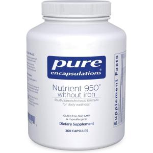 Pure Encapsulations Nutrient 950 Without Iron | Supplement to Support Cardiovascular, Immune, and Cellular Health, Bones, Hormone Metabolism, and Carbohydrate Utilization* | 360 Capsules(360 Count (Pack of 1))