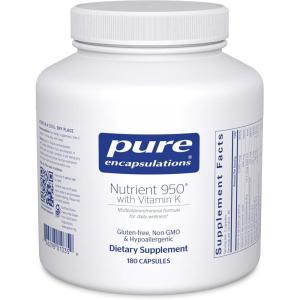Pure Encapsulations Nutrient 950 with Vitamin K 180’s – Multivitamin & Mineral Supplement – Bone & Arterial Support* – Optimal Absorption – Gluten Free & Non-GMO – 180 Capsules