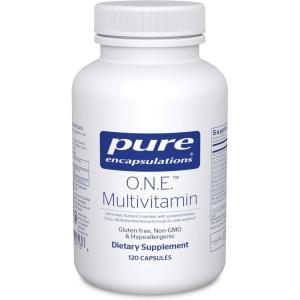 Pure Encapsulations O.N.E. Multivitamin – Once Daily Multivitamin with Antioxidant Complex Metafolin, CoQ10, and Lutein to Support Vision, Cognitive Function, and Cellular Health* – 60 Capsules(120 Count (Pack of 1))