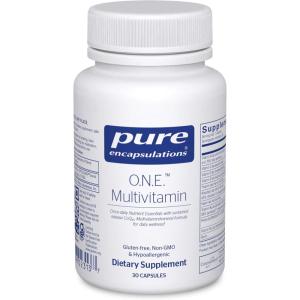 Pure Encapsulations O.N.E. Multivitamin – Once Daily Multivitamin with Antioxidant Complex Metafolin, CoQ10, and Lutein to Support Vision, Cognitive Function, and Cellular Health* – 60 Capsules(30 Count (Pack of 1))