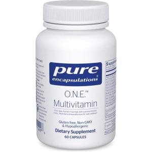 Pure Encapsulations O.N.E. Multivitamin – Once Daily Multivitamin with Antioxidant Complex Metafolin, CoQ10, and Lutein to Support Vision, Cognitive Function, and Cellular Health* – 60 Capsules(60 Count (Pack of 1))