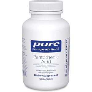 Pure Encapsulations Pantothenic Acid | Hypoallergenic Supplement Supports Cellular Energy Production, Adrenal and Cardiovascular Health | 120 Capsules(120 Count (Pack of 1))