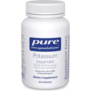 Pure Encapsulations Potassium (Aspartate) | Hypoallergenic Supplement to Support Nerves, Muscles, Blood Flow, and Cardiovascular Health | 90 Capsules(Standard Packaging)