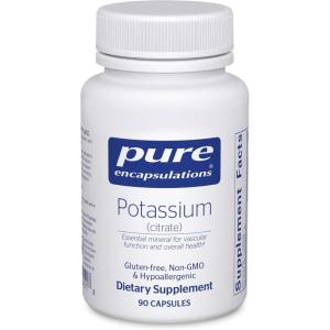 Pure Encapsulations Potassium (Citrate) – Essential Electrolyte Supplement to Support Nerve & Muscle Function, Adrenals, Hormones, Heart Health & Energy* – Potassium Citrate Capsule – 180 Capsules(90 Count (Pack of 1))