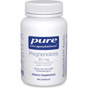 Pure Encapsulations Pregnenolone – 30 mg – Hormone Support – Memory Support & Brain Supplement – Gluten Free & Vegan – 60 Capsules(180 Count (Pack of 1))