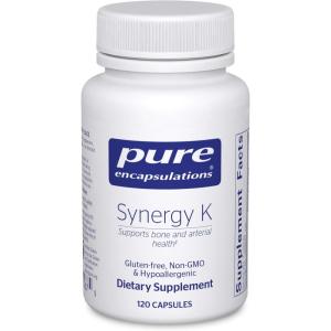 Pure Encapsulations Synergy K – with Vitamin K1, K2 & D3 – Supports Bones, Blood Vessels, Vascular Elasticity & Calcium Utilization* – Includes Cholecalciferol – Gluten Free & Non-GMO – 60 Capsules(120 Count (Pack of 1))
