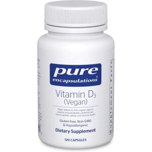 Pure Encapsulations Vitamin D3 Vegan | Support for Musculoskeletal, Cardiovascular, Neurocognitive, Cellular, and Immune Health* | 120 Capsules