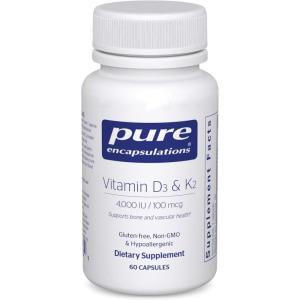Pure Encapsulations Vitamin D3 & K2 – Bone & Vascular Health Support – Immune Function Support* – Gluten Free – Non-GMO – 120 Capsules(60 Count (Pack of 1))