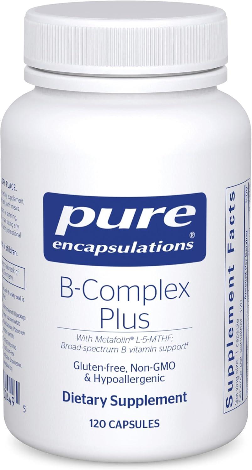image:imagePure Encapsulations BComplex Plus B Vitamins Supplement to Support Neurological Health Cardiovascular Health Energy Levels amp Nervous System Support with Vitamin B12 amp More 120 CapsulesUnflavored