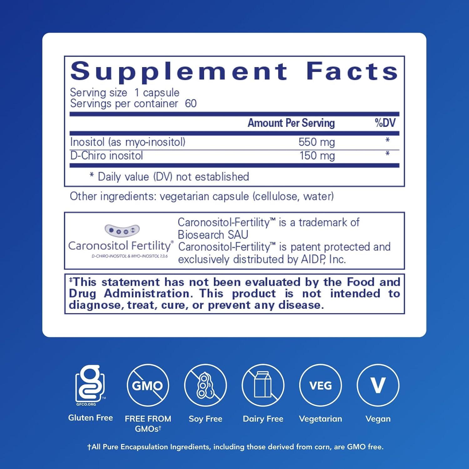 image:imagePure Encapsulations Inositol Complex Supplement to Support Energy Healthy Metabolism and Ovarian Function 60 Capsules