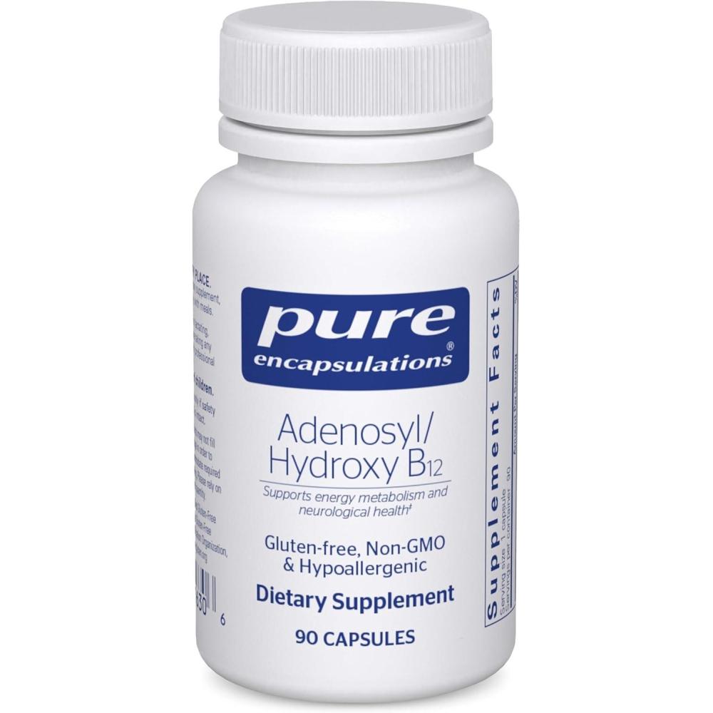 image:imagePure Encapsulations AdenosylHydroxy B12 90s HighPotency B Vitamin for Energy Metabolism amp Neurological Support Brain Support Supplement Vegan amp Gluten Free 90 Capsules