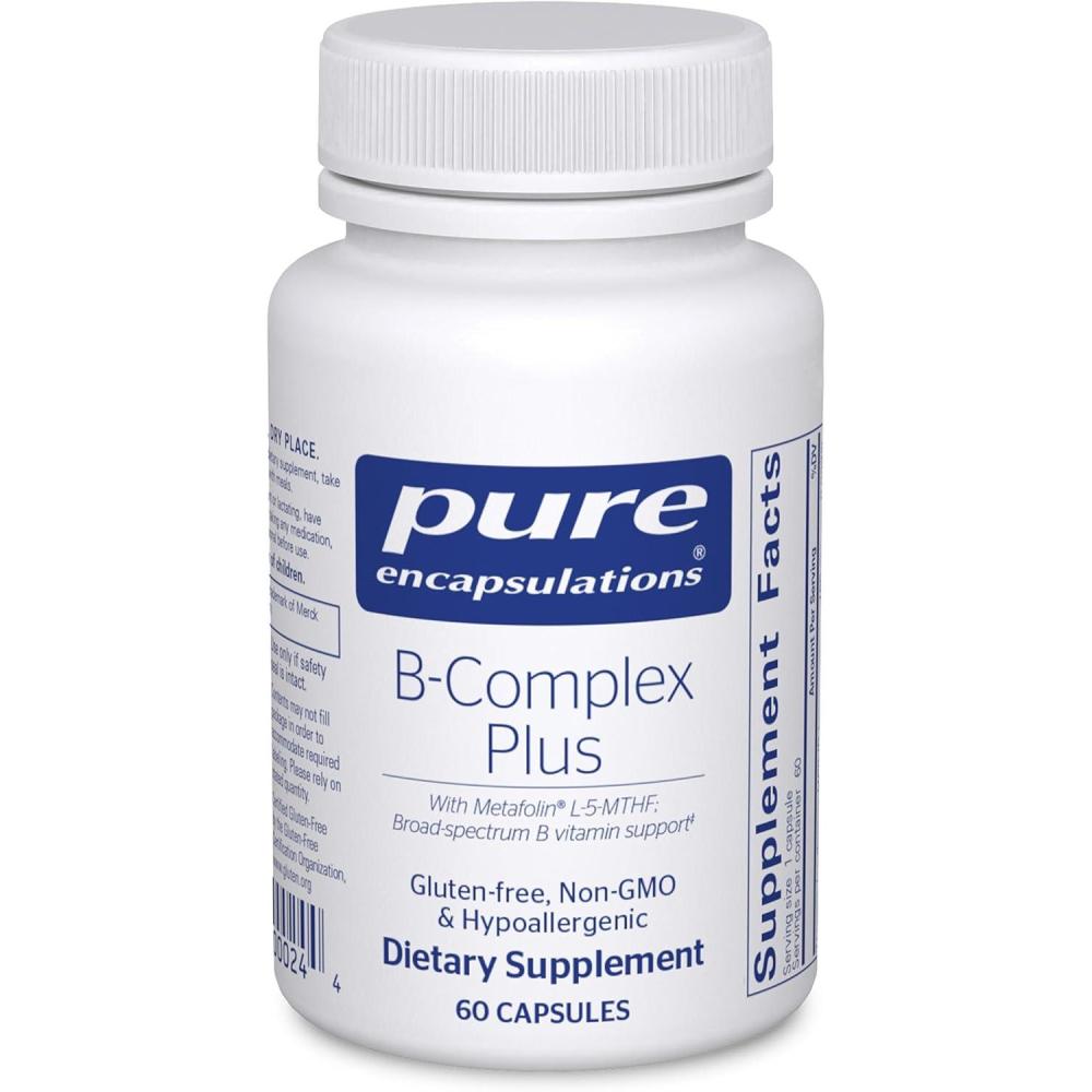 image:imagePure Encapsulations BComplex Plus B Vitamins Supplement to Support Neurological Health Cardiovascular Health Energy Levels amp Nervous System Support with Vitamin B12 amp More 120 CapsulesUnflavored