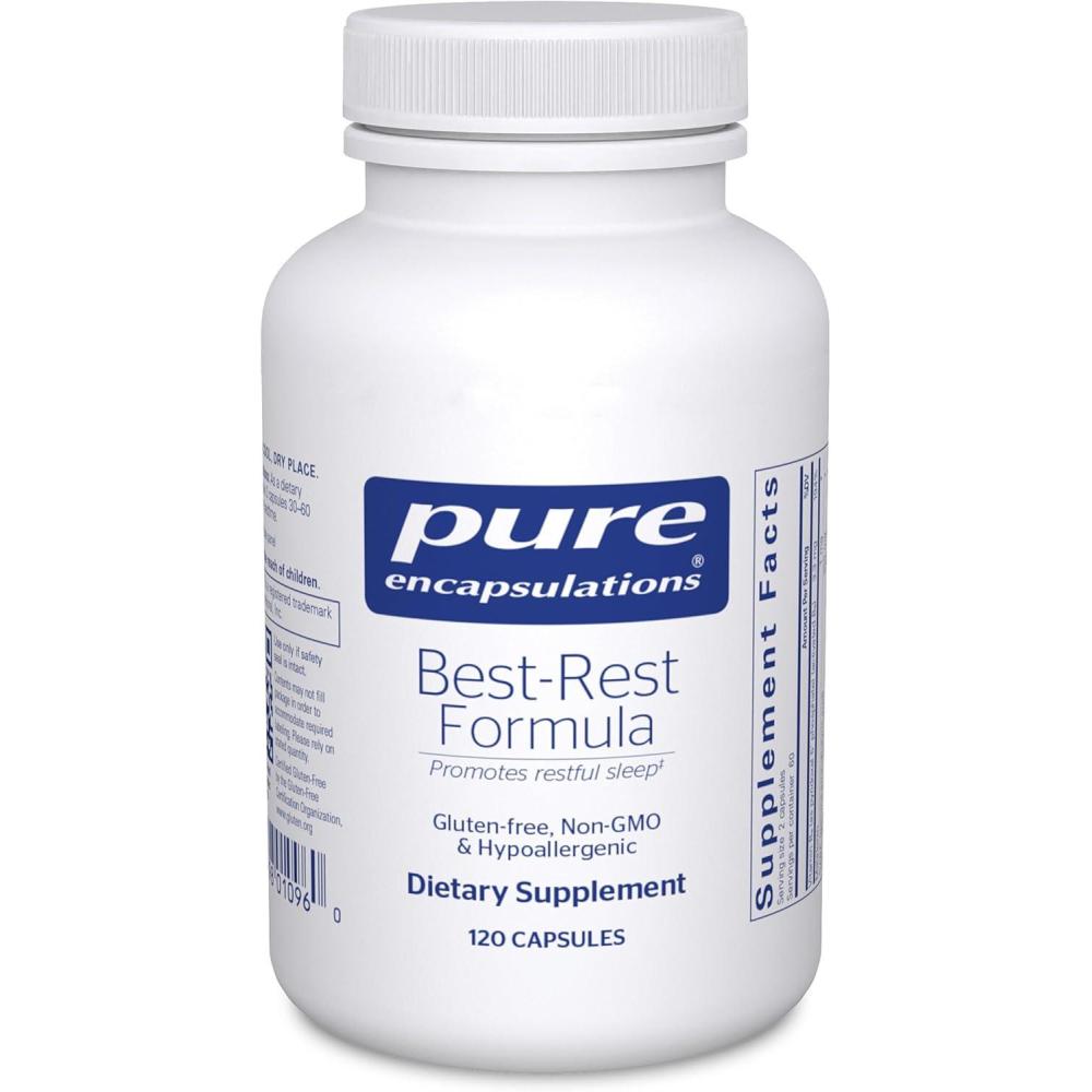 image:imagePure Encapsulations BestRest Formula Supports Restful Sleep for Relaxation Restful Sleep Supplement NonGMO amp Vegan 60 Capsules120 Count Pack of 1