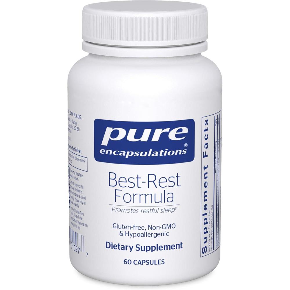 image:imagePure Encapsulations BestRest Formula Supports Restful Sleep for Relaxation Restful Sleep Supplement NonGMO amp Vegan 60 Capsules60 Count Pack of 1