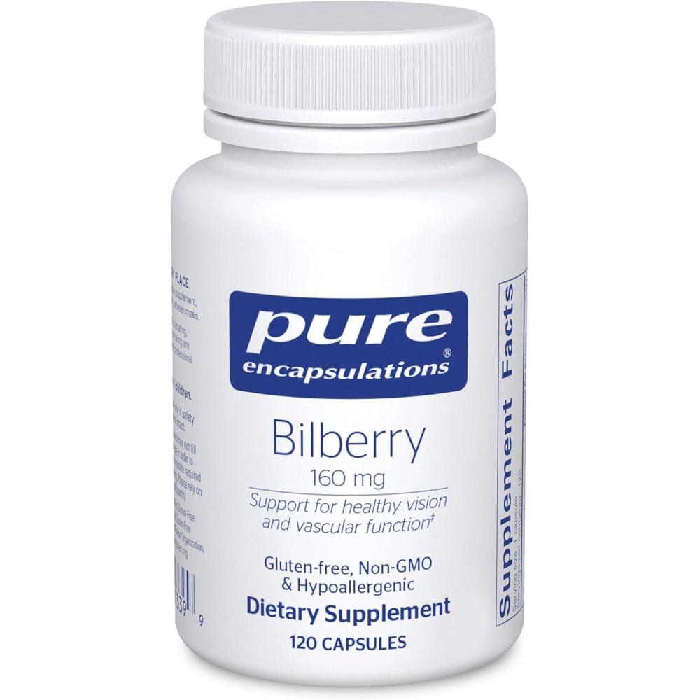 image:imagePure Encapsulations Bilberry 160 mg Supplement to Support Strength and Function of Visual and Vascular Systems 120 Capsules120 Count Pack of 1