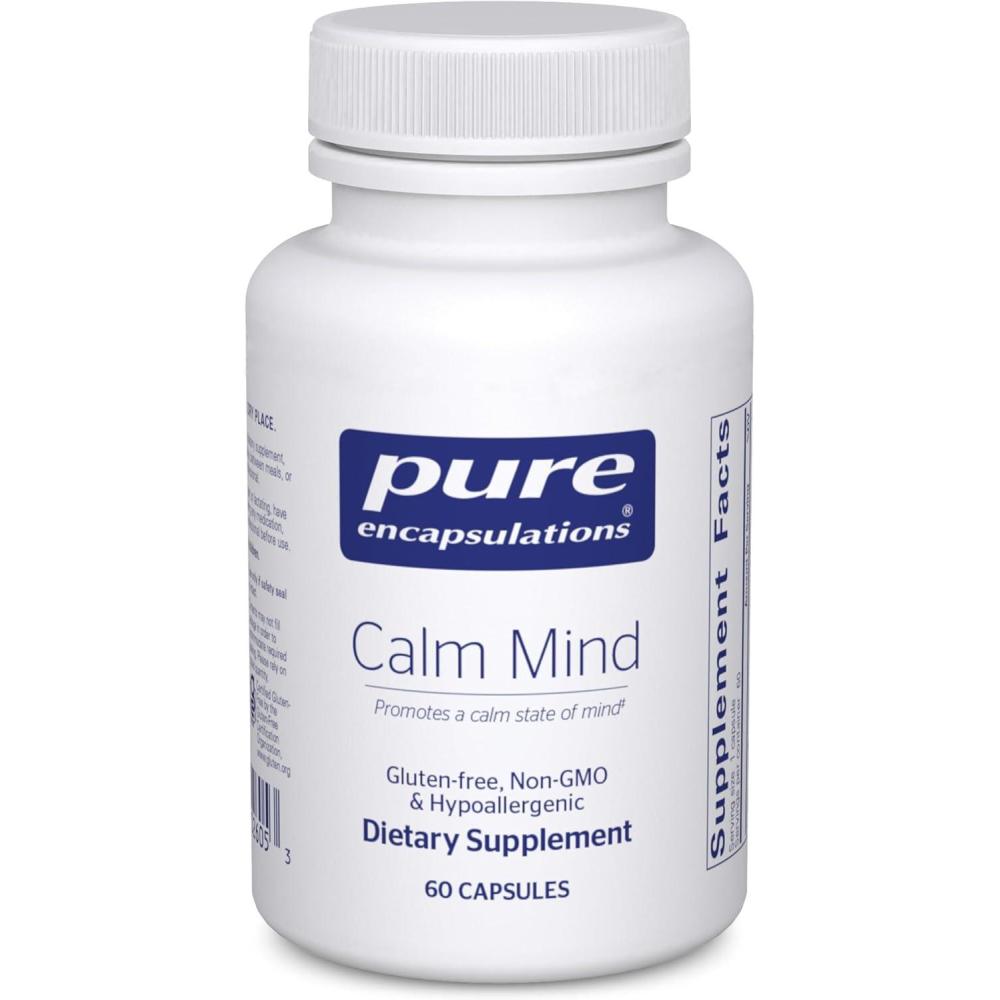 image:imagePure Encapsulations Calm Mind Calming Supplement Saffron Extract amp Theracurmin Supplement Supports a Calm Mindset GlutenFree NonGMO amp Hypoallergenic 60 Capsules 60 Servings