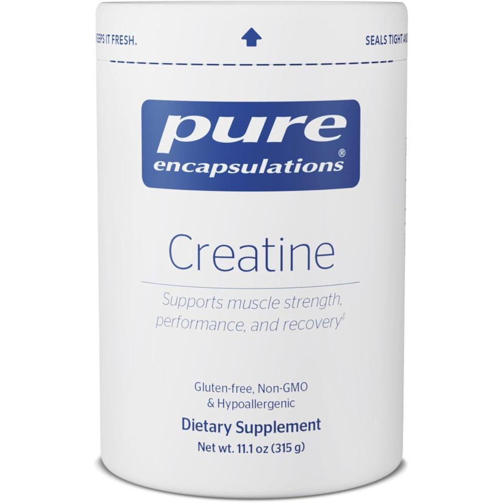 image:imagePure Encapsulations Creatine Creatine Supplement Muscle Strength Performance amp Recovery PreWorkout Recovery Powder GlutenFree NonGMO amp Hypoallergenic 315 g 60 Servings