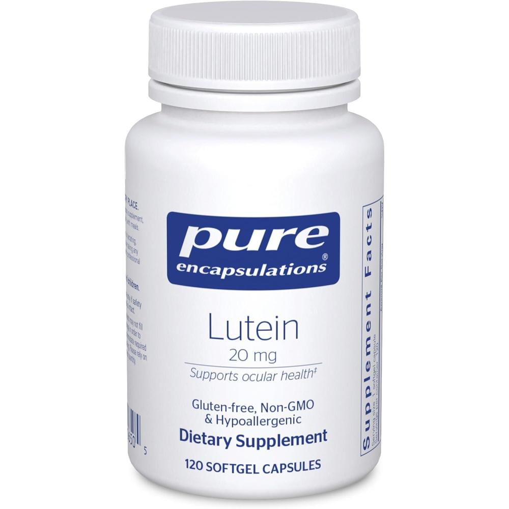 image:imagePure Encapsulations Lutein 20 mg Hypoallergenic Antioxidant Support for Healthy Visual Function 120 Softgel Capsules120 Count Pack of 1