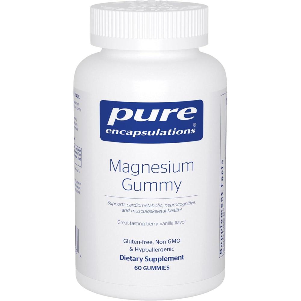 image:imagePure Encapsulations Magnesium Gummy Magnesium Citrate Supports Heart Health amp Relaxation for Children amp Adults Vegan amp lt05g Sugar per Gummy 60 Gummies