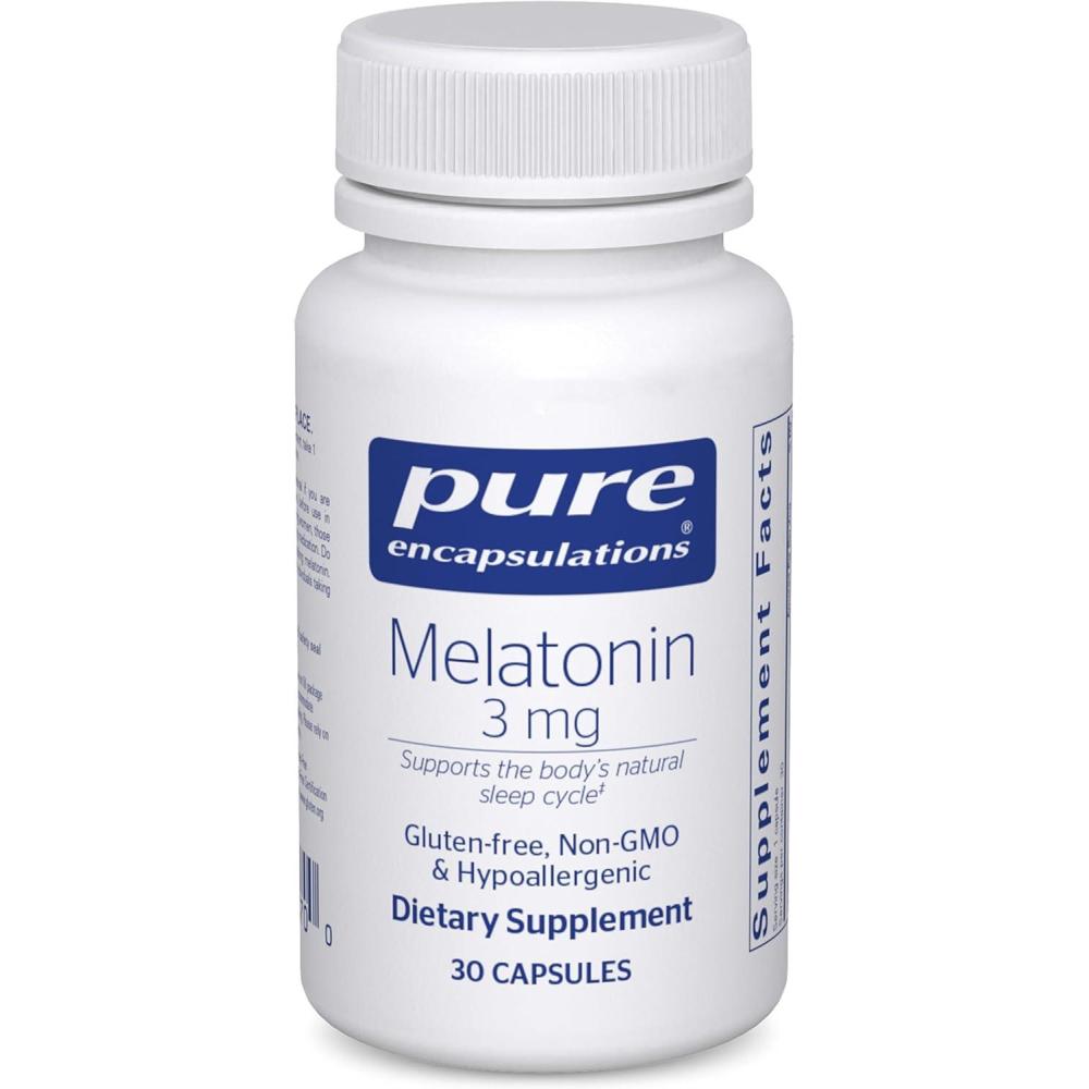 image:imagePure Encapsulations Melatonin 3 mg Antioxidant Supplement to Support Natural Sleeping amp Relief of Occasional Sleeplessness for Natural Sleep Support 60 Capsules30 Count Pack of 1