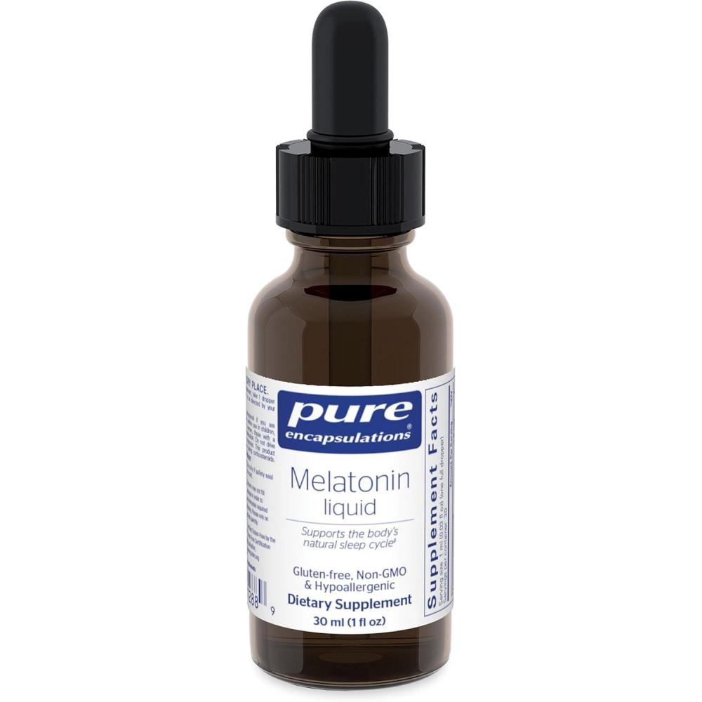 image:imagePure Encapsulations Melatonin Liquid Hypoallergenic Supplement Supports The Bodys Natural Sleep Cycle 1 fl oz