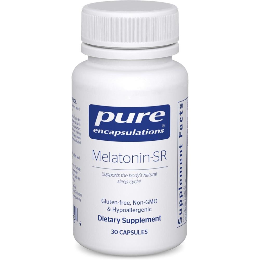 image:imagePure Encapsulations MelatoninSR Extended Release Melatonin Supports Restful Sleep Sleep Supplement Gluten Free amp Vegan 60 Capsules30 Count Pack of 1
