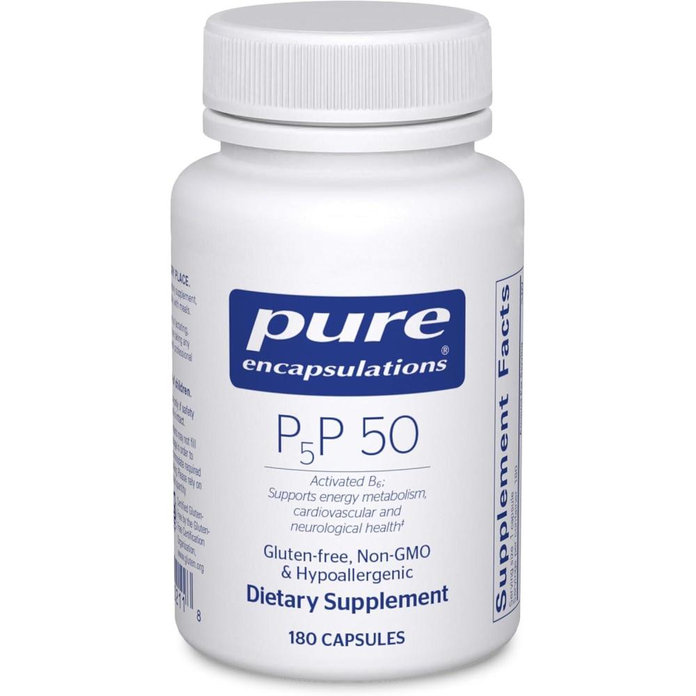 image:imagePure Encapsulations P5P 50 Active Vitamin B6 Supports Energy Metabolism amp Brain Health Gluten Free amp NonGMO 60 Capsules180 Count Pack of 1