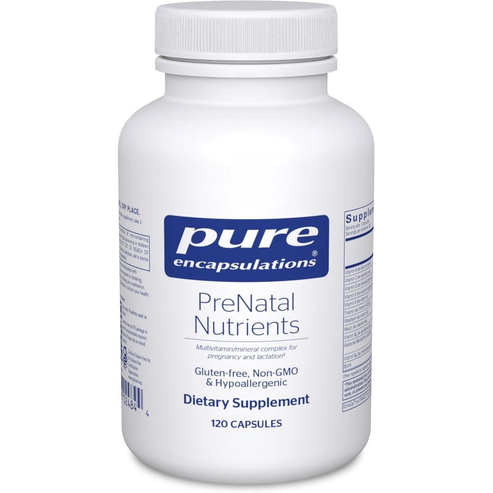 image:imagePure Encapsulations PreNatal Nutrients for Pregnancy amp Lactation Aids Energy amp DNA Development with Folate Choline amp Iron Gluten Free amp NonGMO 120 Capsules120 Count Pack of 1