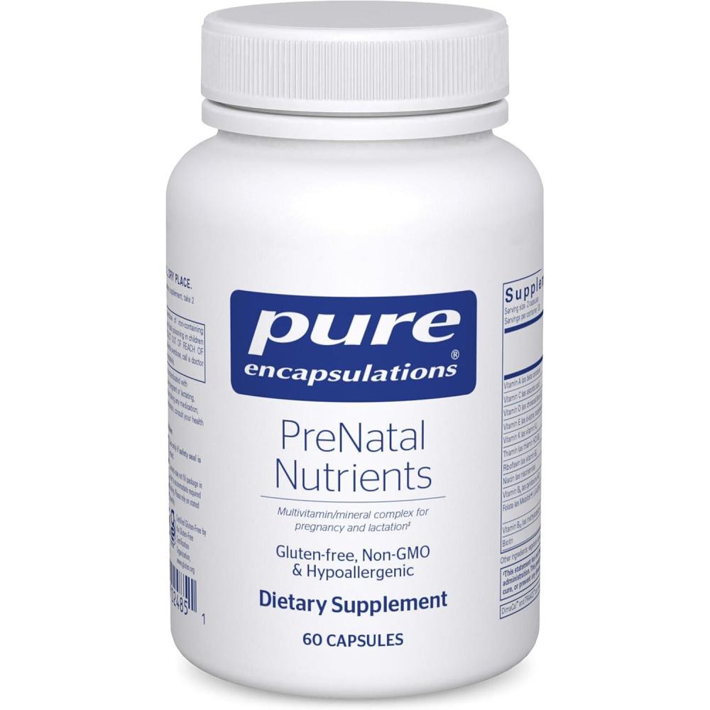 image:imagePure Encapsulations PreNatal Nutrients for Pregnancy amp Lactation Aids Energy amp DNA Development with Folate Choline amp Iron Gluten Free amp NonGMO 120 Capsules60 Count Pack of 1