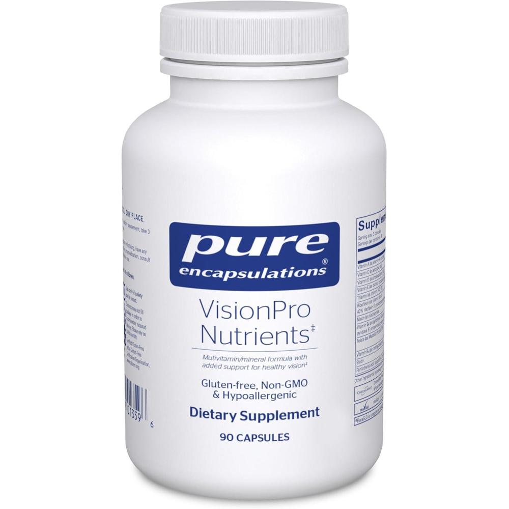 image:imagePure Encapsulations VisionPro Nutrients Hypoallergenic MultivitaminMineral Complex for Maintaining Healthy Vision 90 Capsules