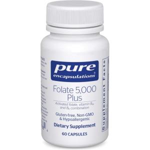 Pure Encapsulations – Folate 5,000 Plus – Activated Folate, Vitamin B12 and B6 Combination – 60 Capsules