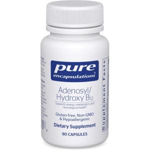 Pure Encapsulations Adenosyl/Hydroxy B12 90’s – High-Potency B Vitamin – for Energy Metabolism & Neurological Support* – Brain Support Supplement* – Vegan & Gluten Free – 90 Capsules
