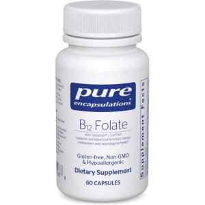 Pure Encapsulations B12 Folate – Energy Supplement to Support Nerves, Energy Metabolism & Cognitive Support* – with Vitamin B Folate as Metafolin – 30 Capsules(60 Count (Pack of 1))