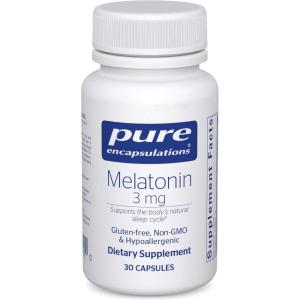 Pure Encapsulations Melatonin 3 mg – Antioxidant Supplement to Support Natural Sleeping & Relief of Occasional Sleeplessness – for Natural Sleep Support* – 60 Capsules(30 Count (Pack of 1))