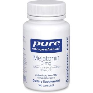 Pure Encapsulations Melatonin 3 mg – Antioxidant Supplement to Support Natural Sleeping & Relief of Occasional Sleeplessness – for Natural Sleep Support* – 60 Capsules(180 Count (Pack of 1))