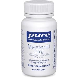 Pure Encapsulations Melatonin 3 mg – Antioxidant Supplement to Support Natural Sleeping & Relief of Occasional Sleeplessness – for Natural Sleep Support* – 60 Capsules(60 Count (Pack of 1))