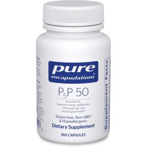 Pure Encapsulations P5P 50 – Active Vitamin B6 – Supports Energy Metabolism & Brain Health* – Gluten Free & Non-GMO – 60 Capsules(180 Count (Pack of 1))