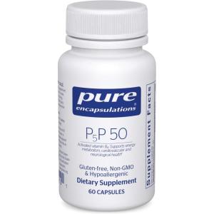 Pure Encapsulations P5P 50 – Active Vitamin B6 – Supports Energy Metabolism & Brain Health* – Gluten Free & Non-GMO – 60 Capsules(60 Count (Pack of 1))